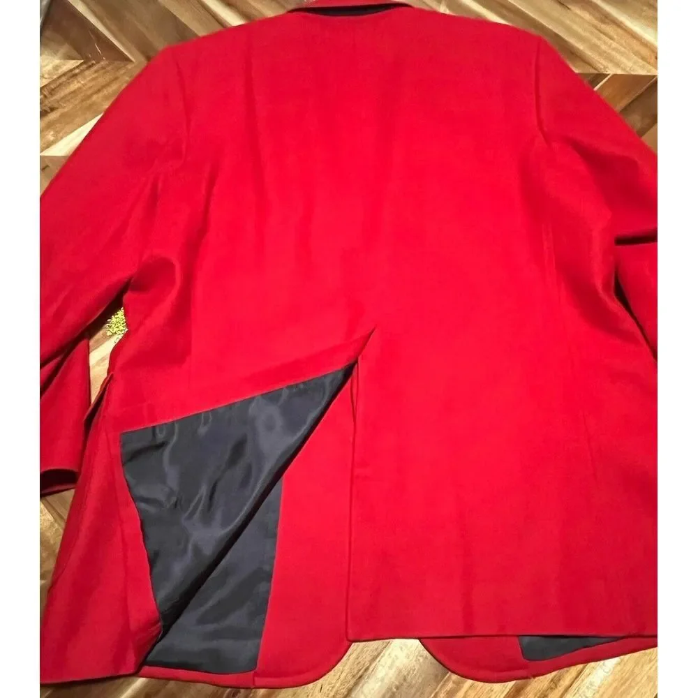 Pendleton Men's Size 46 Virgin Wool Bright Red blazer coat vintage USA - Picture 9 of 14